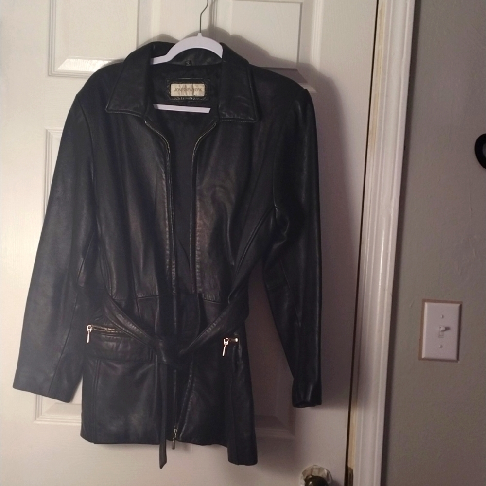 Vintage Jones New York‎ leather jacket size Medium black